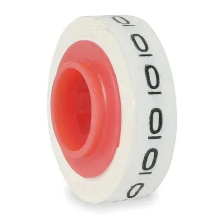 3M 3M SDR-0 Wire Marker Refill, Preprinted Legend 0, Self-Adhesive, Black on White — product photo