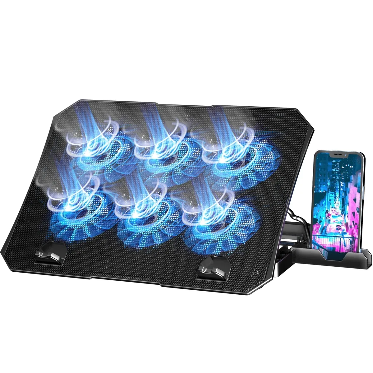  Archelon S036-S039 Laptop Cooling Pad 6 Fans 12-15.6 Inch Blue LED — product photo