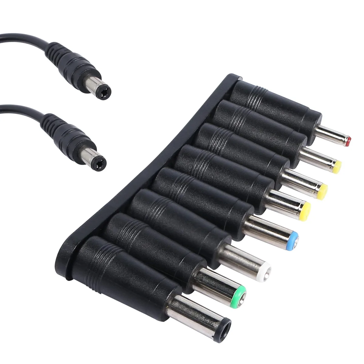 WRIARICH WRIARICH 8-in-1 Universal Laptop DC Power Adapter 5.5mm x 2.1mm Female to Male Black Tuning Fork Cable 22cm — product photo