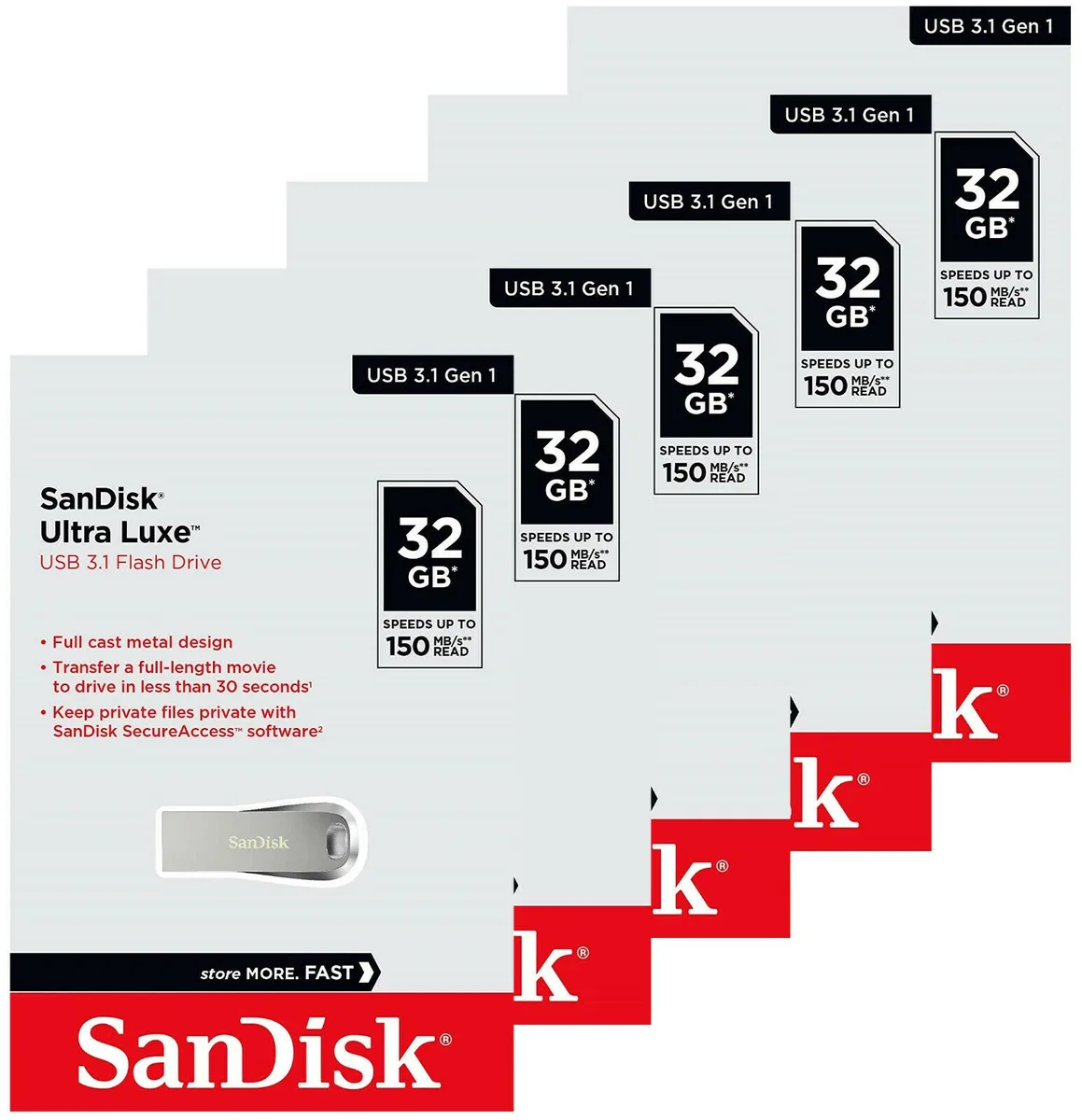 SanDisk SanDisk Ultra Luxe 32GB USB 3.1 150MB/s USB flash drive — product photo