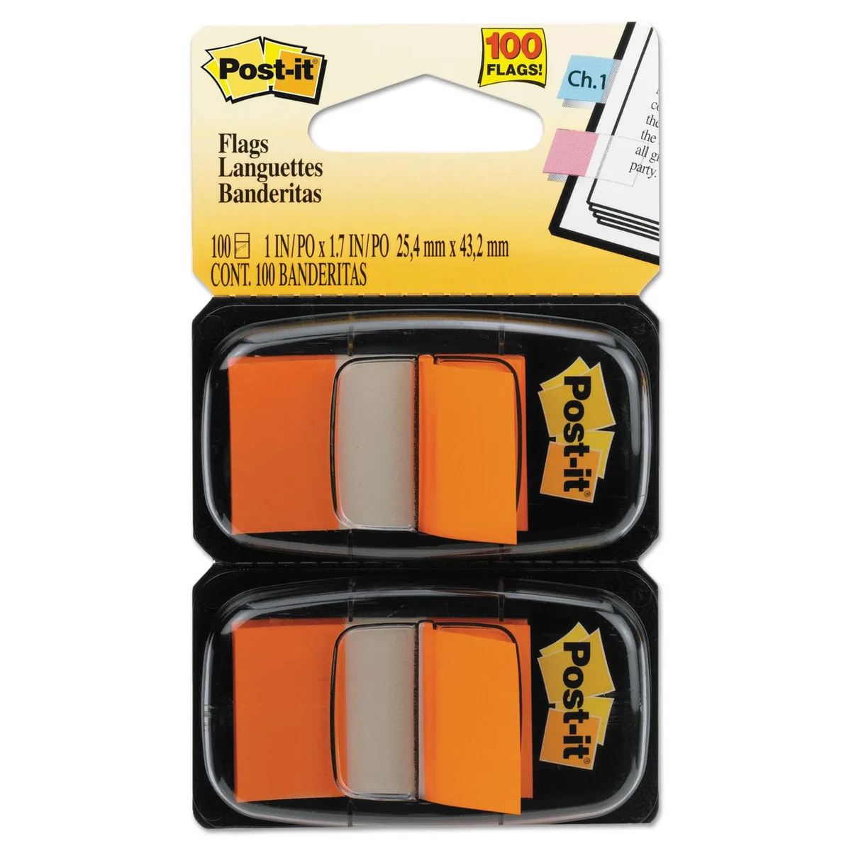 3M 3M 680OE2 Standard Tape Flags Orange 100 per Dispenser — product photo