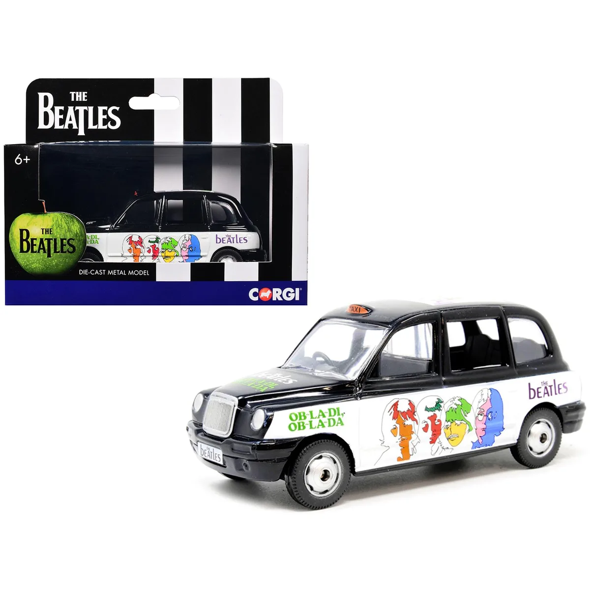 Corgi Corgi The Beatles London Taxi RHD "Ob-La-Di, Ob-La-Da" Black White Diecast hobby collectible — product photo