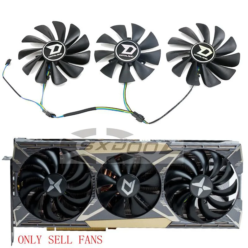 SXDOOL SXDOOL VGA Cooling 95/85mm 40mm 3-fan set for DATALAND RX 5600XT 5700XT 5700 X Ares X War Demon Mute — product photo