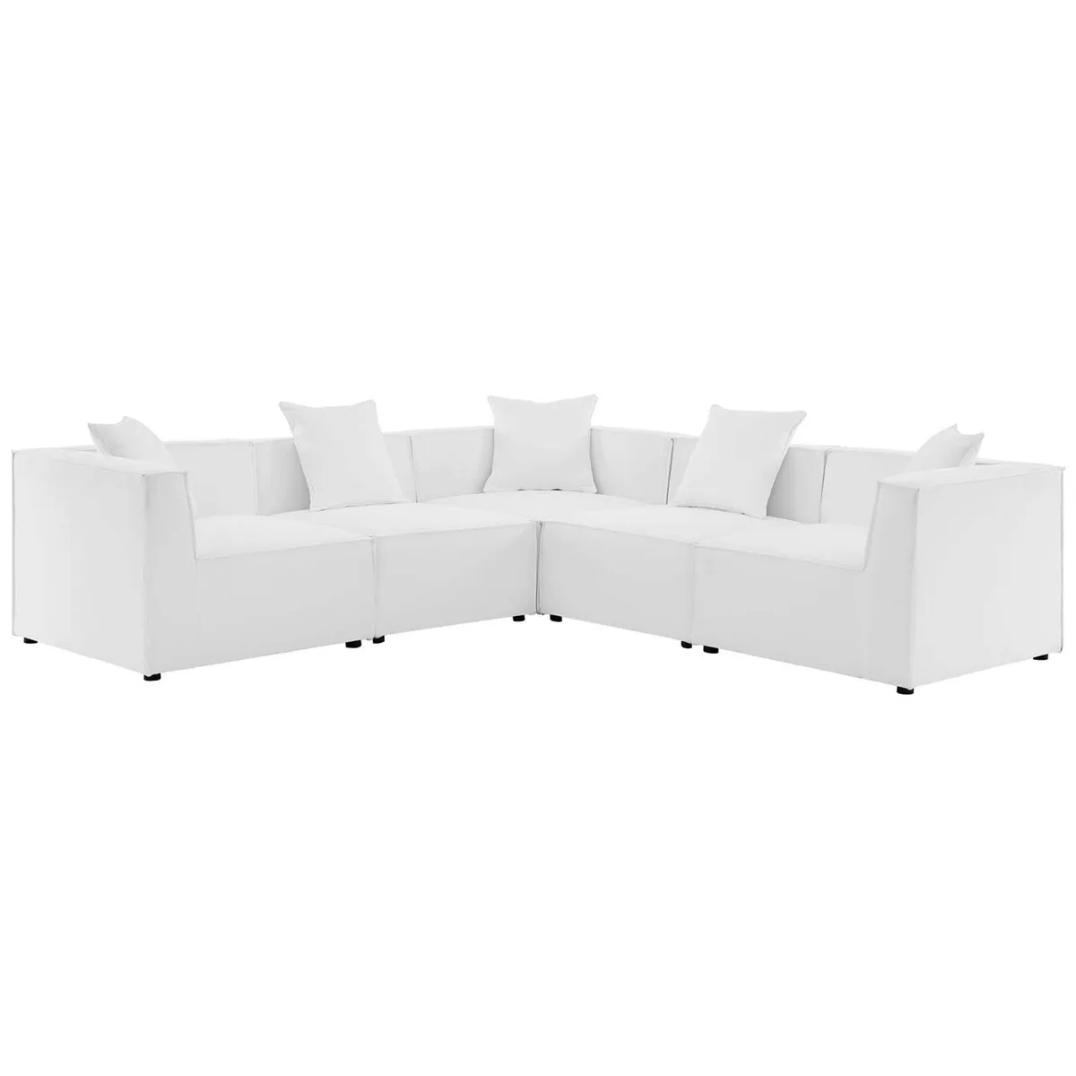 Modway Furniture Modway Furniture Saybrook 5-Piece Sectional Sofa White — product photo