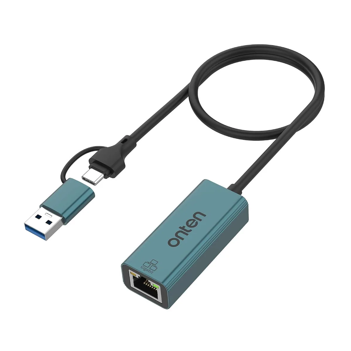 LORDWORLD LORDWORLD USB-A &amp; USB-C Gigabit Ethernet Adapter 50cm — product photo