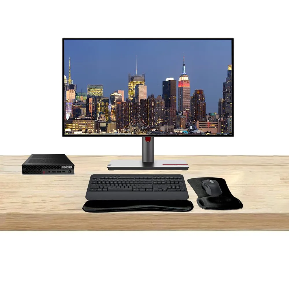 Lenovo Lenovo ThinkStation P3 Tiny i7-14700 32GB 512GB T400 4GB DDR6 Dual 27" 2560x1440 60Hz MK650 — product photo