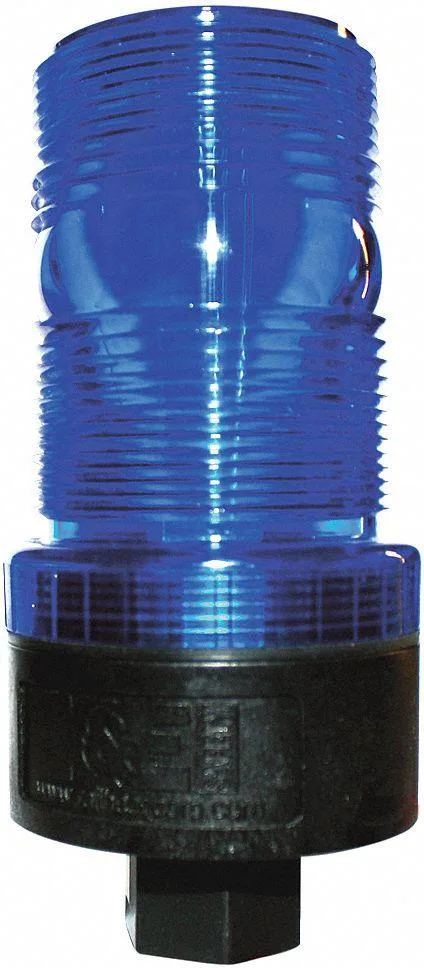 Blue polycarbonate flashing beacon round dome 120VAC IP67