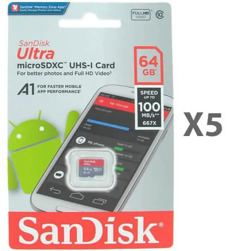 SanDisk SanDisk Ultra microSDXC 64GB Class 10 5-pack — product photo