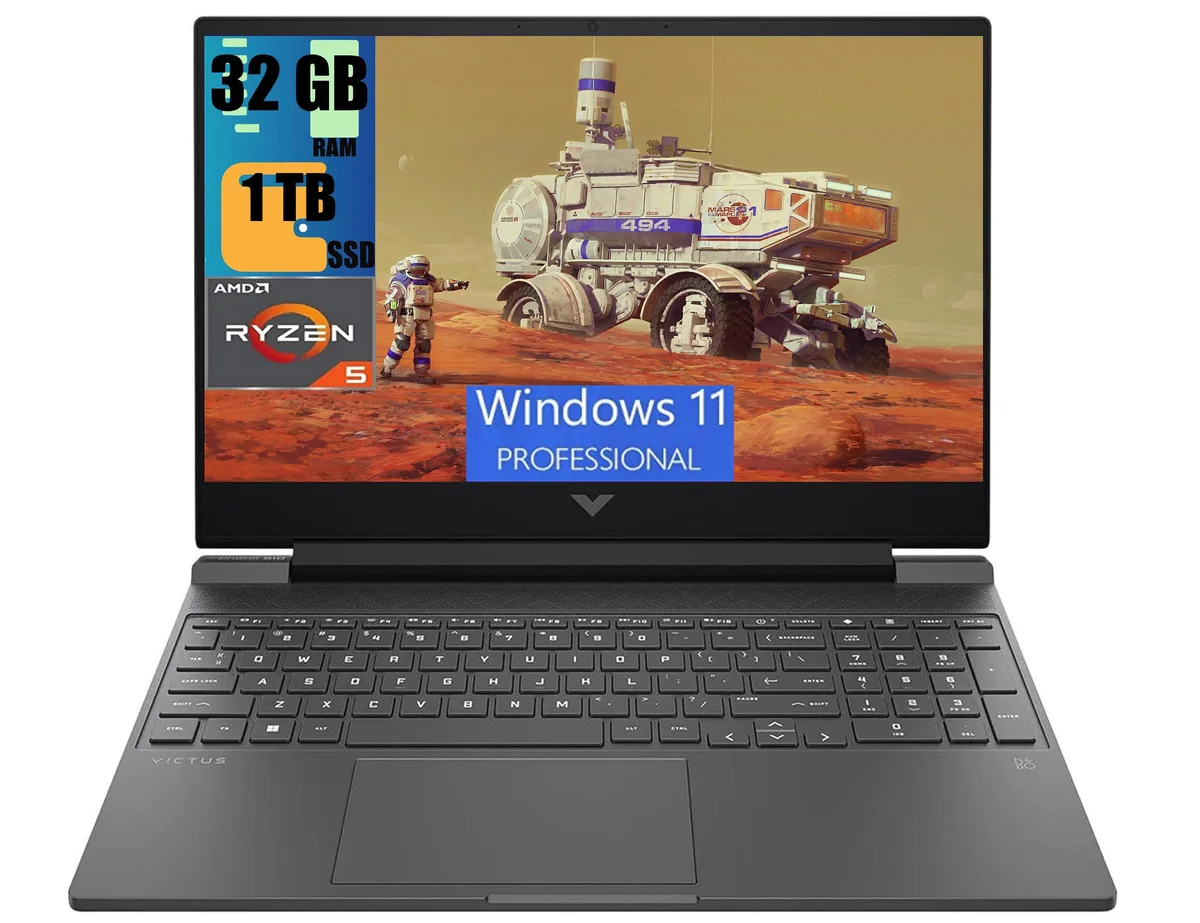 HP HP Victus 15 Raider Hexa-cores Ryzen 5 7535HS RX 6550M gaming laptop — product photo
