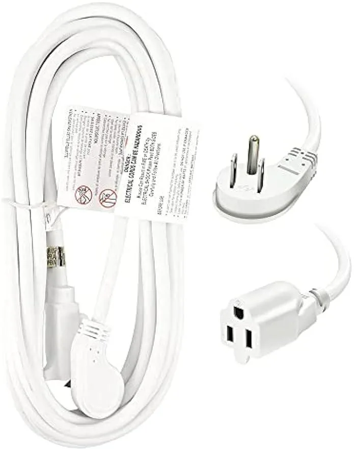 TAURKENAM TAURKENAM 15 ft Extension Cord 16 AWG 3 Prong Flat Plug White — product photo