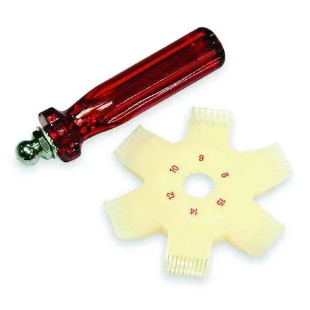 Two-piece nylon condenser fin comb, off-white plastic, rectangular head with slotted teeth, compact hand tool shape