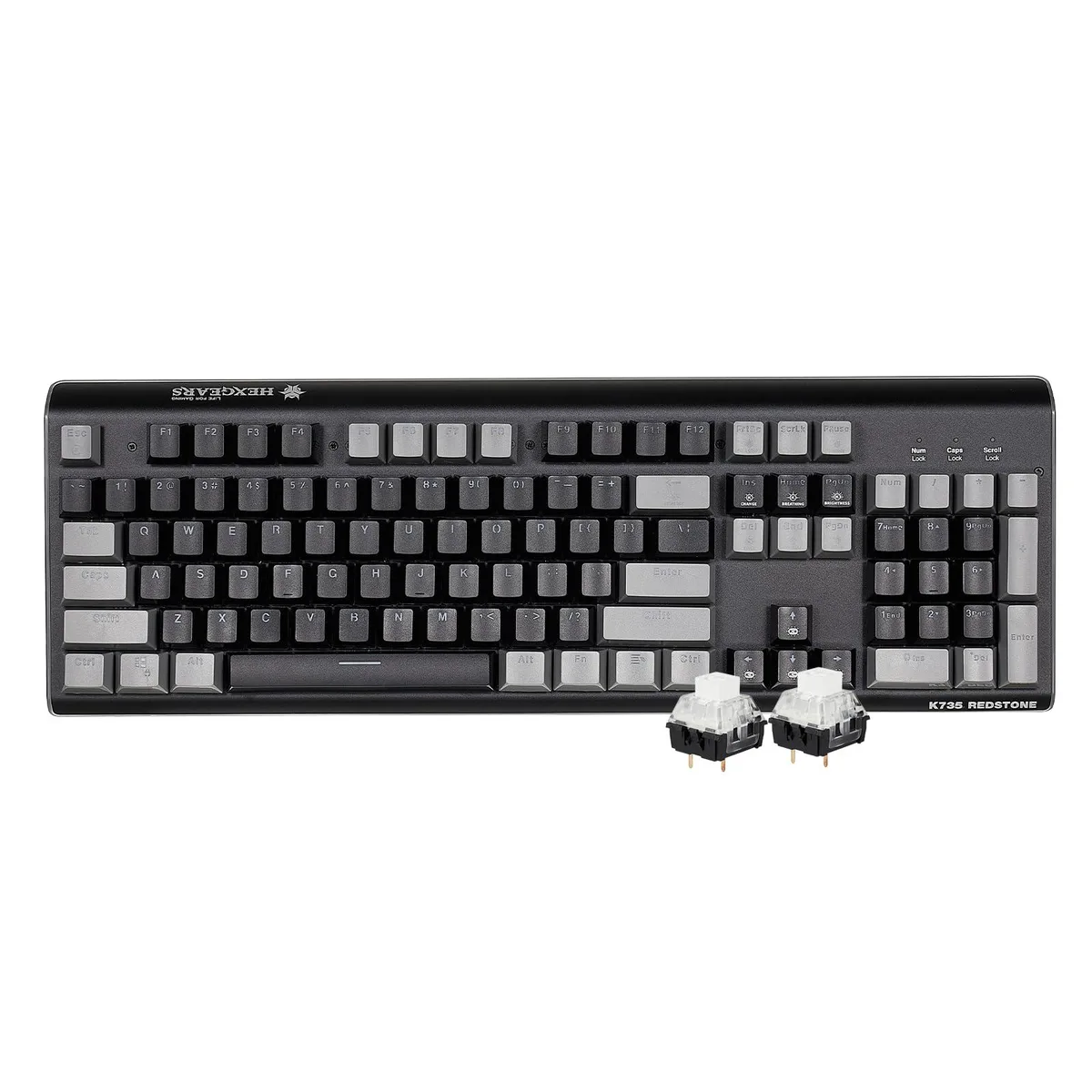  Hexgears GK735 Mechanical Keyboard Kailh Box White 104-Key Aluminum — product photo