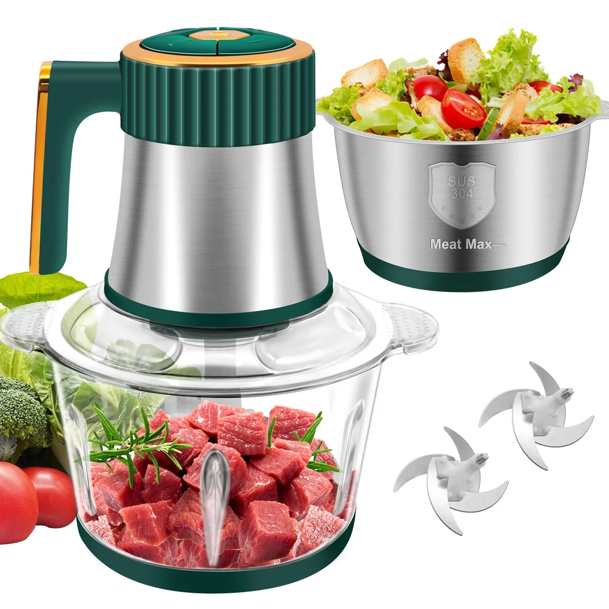 G4S3 Food Processor 5-Speed 8 Cup Green — product photo