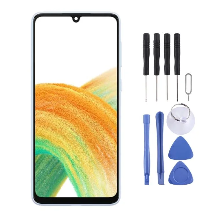 Rectangular black glass screen assembly with flex cables attached