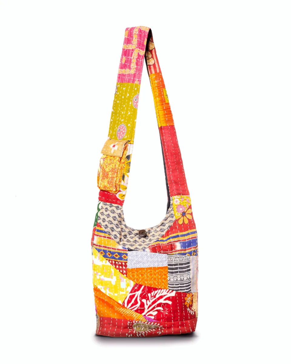 Jupiter Gear Home Jupiter Gear Home Kantha Patchwork Hobo Bag KC-724-HB Multi Cotton — product photo