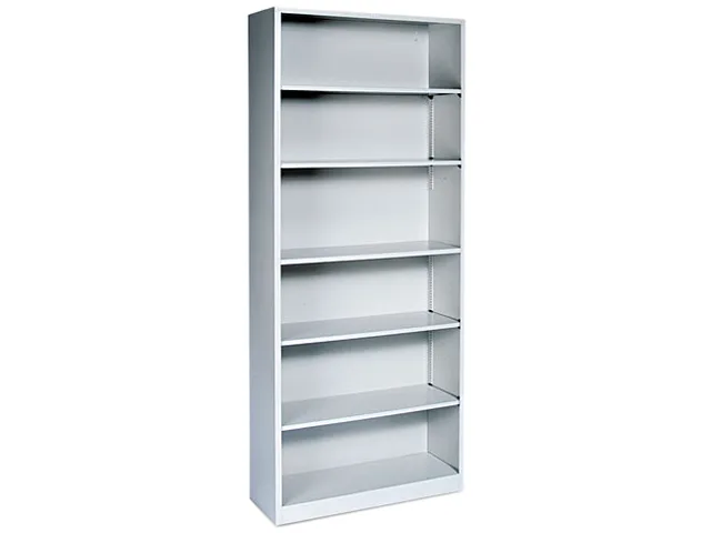 HON HON S82ABCQ Steel Bookcase, 6 Shelves, Light Gray — product photo