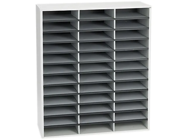 FELLOWES FELLOWES 25061 Literature Sorter, 36 Compartments, Dove Gray — product photo
