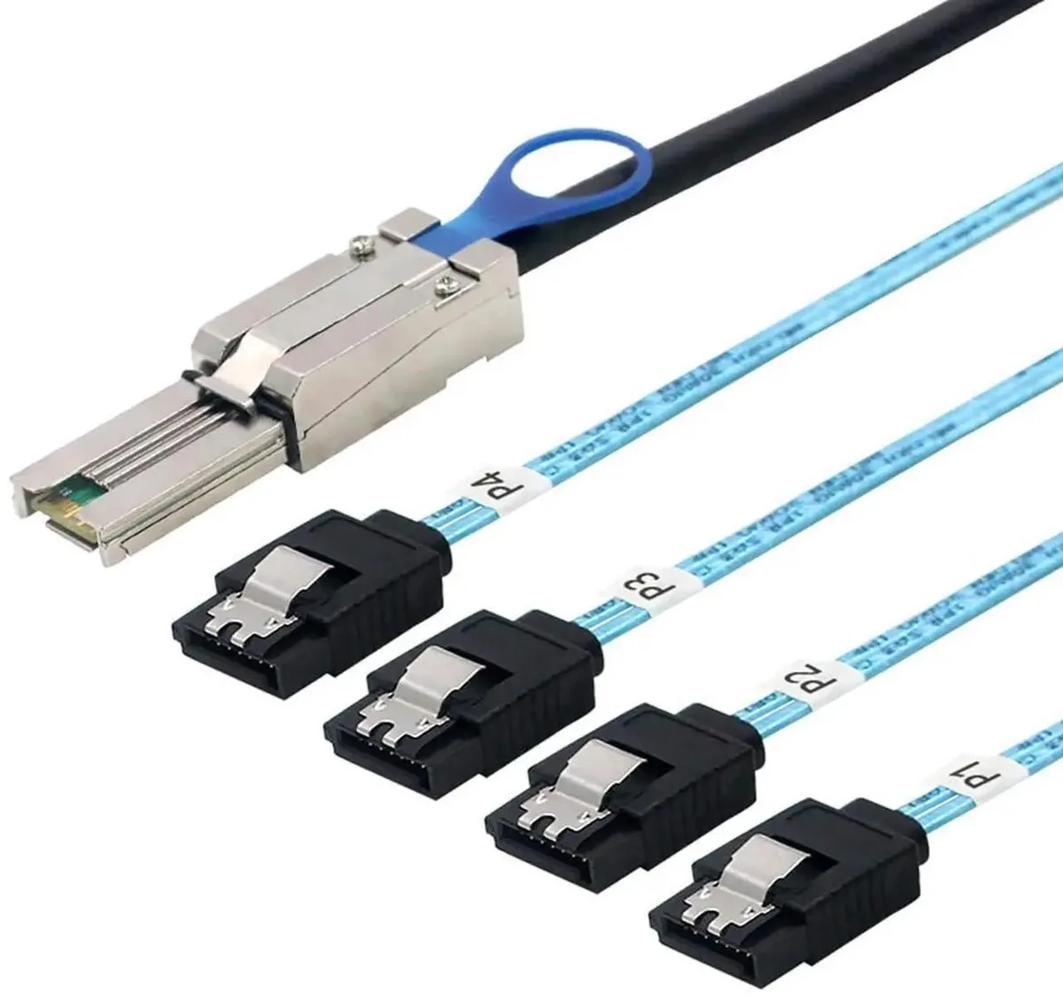SMUGDESK SMUGDESK Mini SAS HD SFF8088 26Pin to 4×SATA 7Pin Female Fanout Cable 1M — product photo