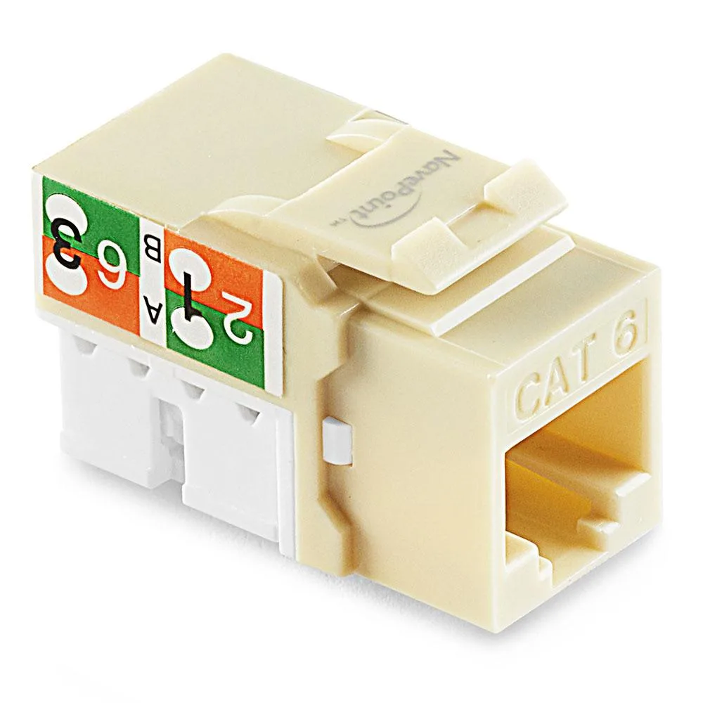 NavePoint NavePoint Cat6 90 Degree Keystone Jack Ivory 25-Pack — product photo