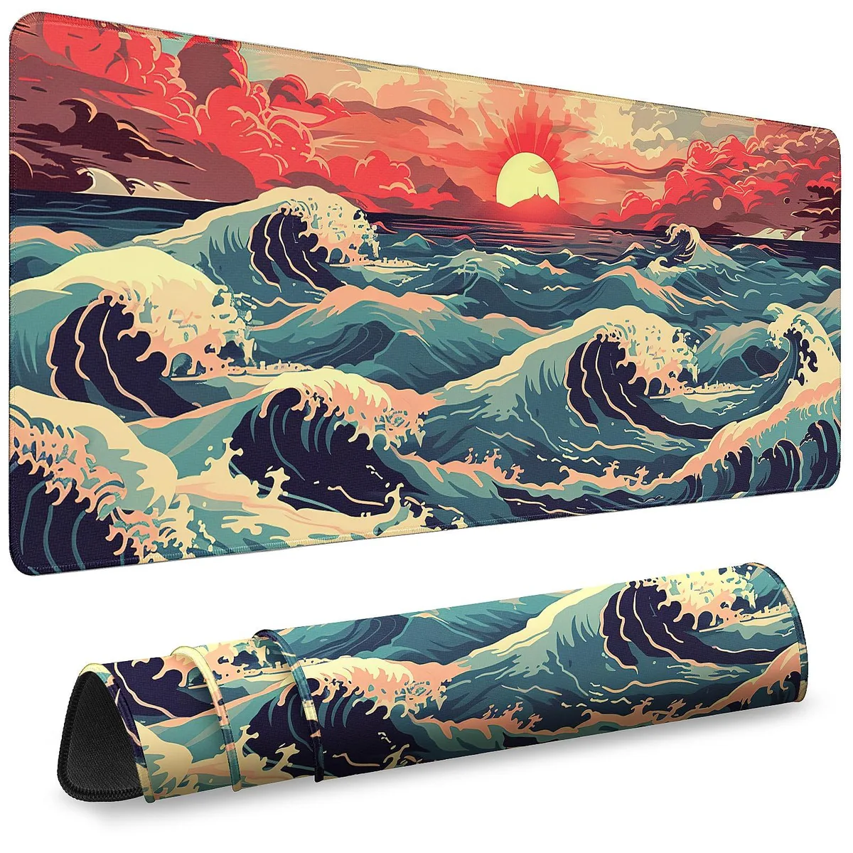 Keychron 010 Mouse Pad 31.5 x 11.8 Inches Japanese Waves 1 — product photo