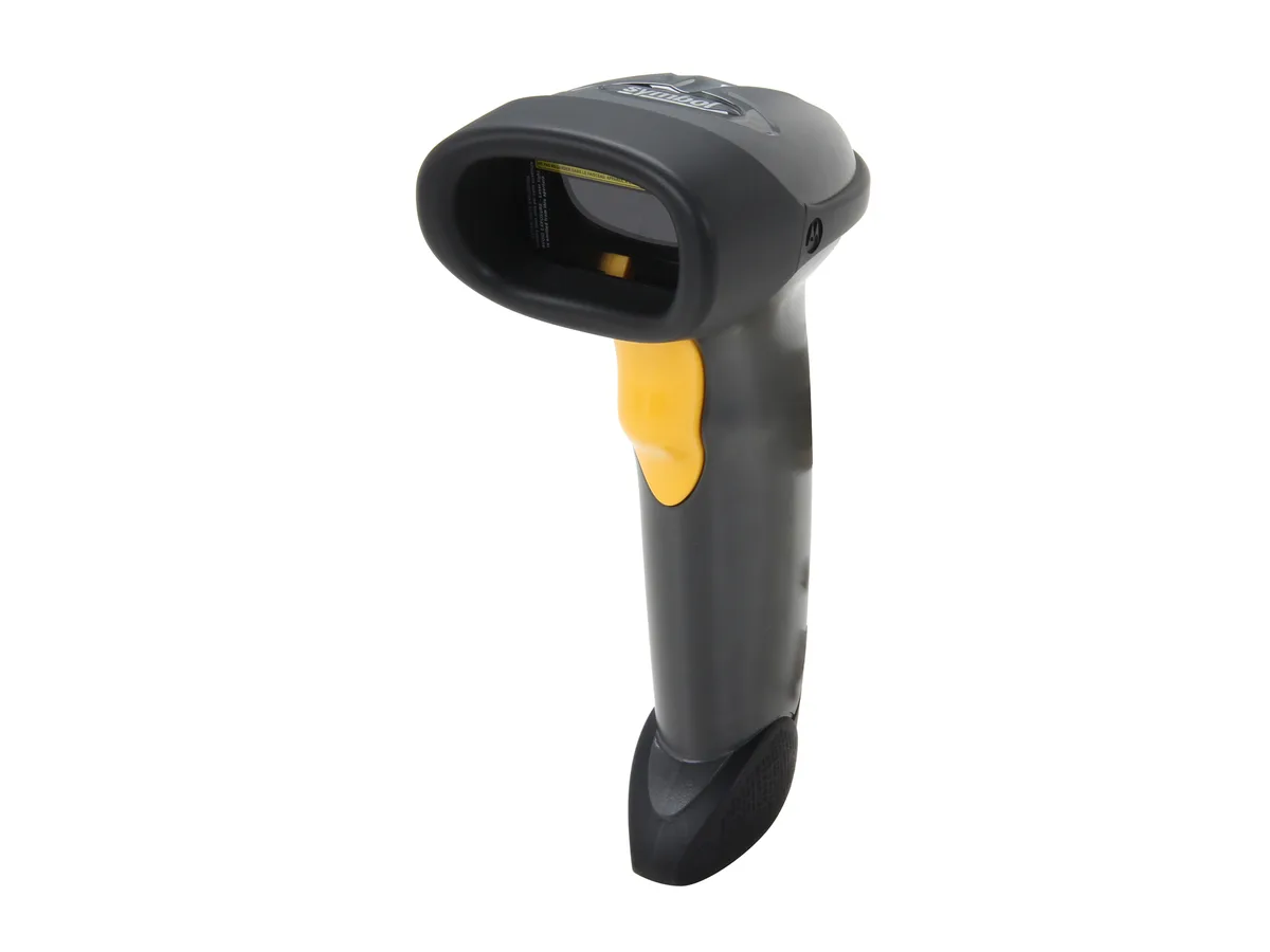 symbol Symbol LS2208-SR20007R barcode scanner, corded laser, IBM 468x/9x cable, 17 in range — product photo