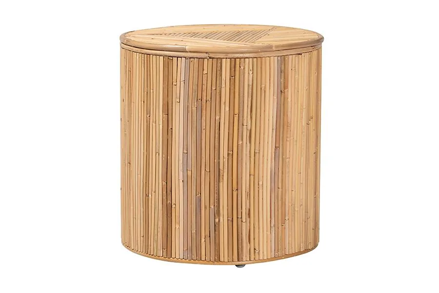 bali &amp; pari bali &amp; pari Milagra Bohemian Rattan End Table 15.70" W x 15.70" D x 16.90" H — product photo
