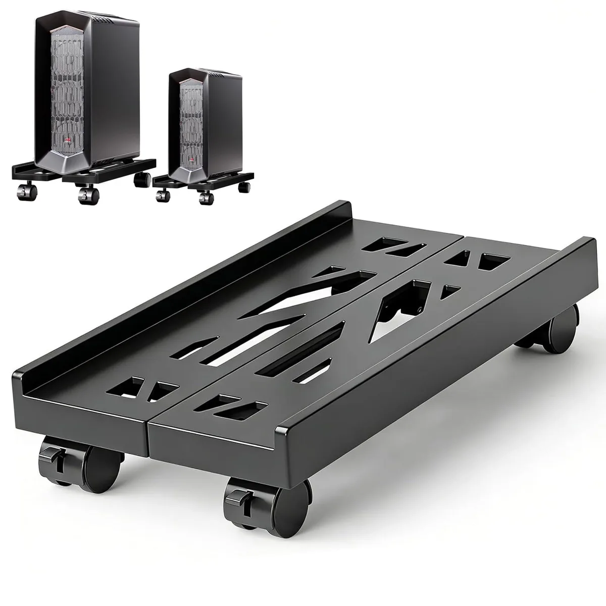  StarTech.com PC STAND-1 Adjustable CPU Stand Black 88 lbs 4 Caster Wheels 7.87-11.81 in Width — product photo