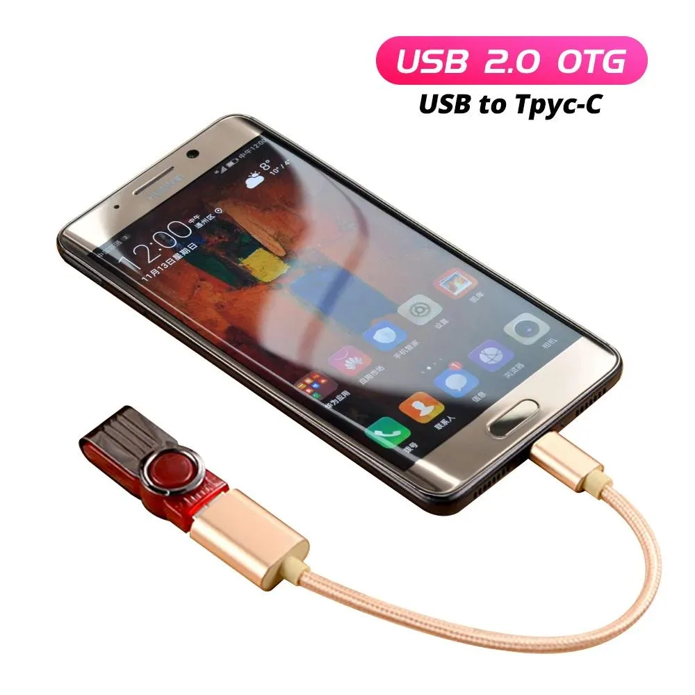 Defendwe Defendwe USB 2.0 OTG Adapter Micro USB to USB A Male Female Braided Cable — product photo