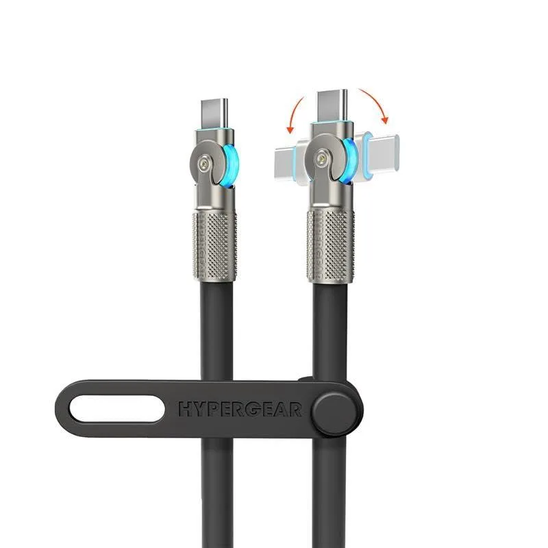 HyperGear HyperGear 16223 6 Ft 180° Rotating 100W USB-C Cable - Black — product photo