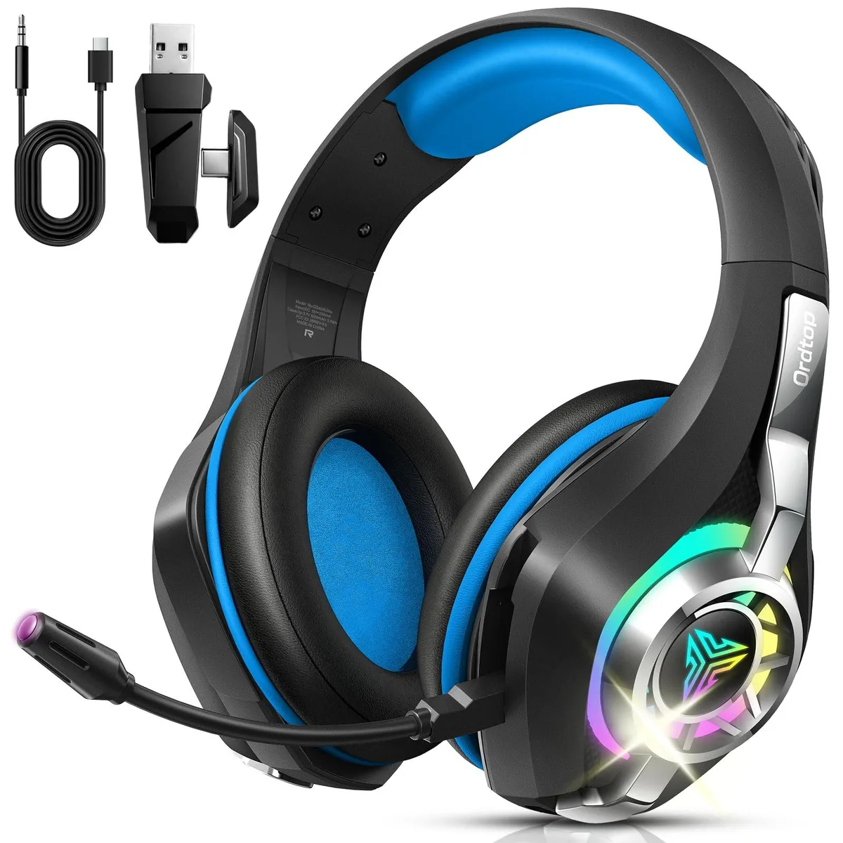  Ordtop GS400 Ultra gaming headset 2.4GHz wireless 40h 276g 7.1 RGB black — product photo