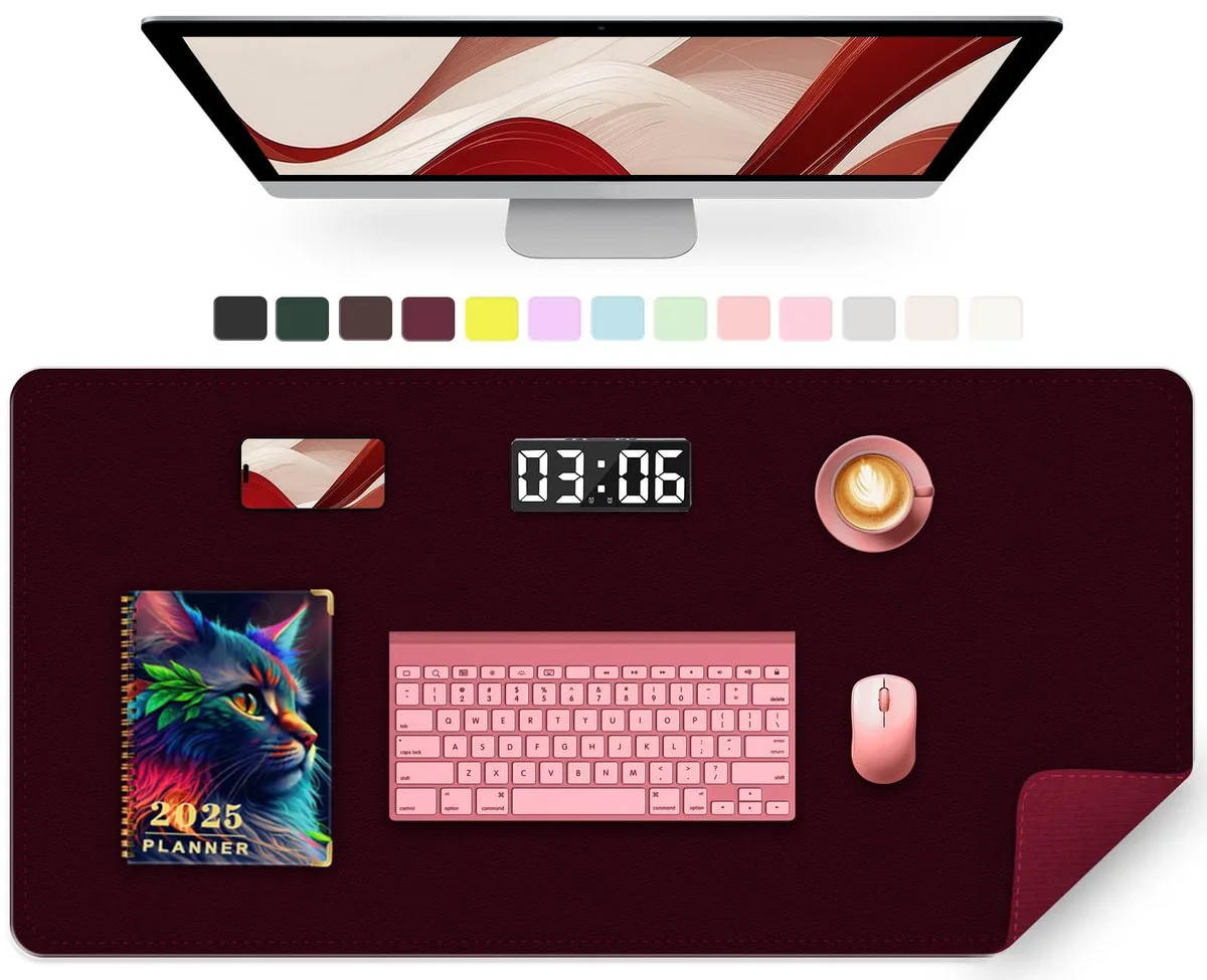  Keychron MDP-M1-Brown Coffee Desk Mat 35.4" x 17" Burgundy — product photo