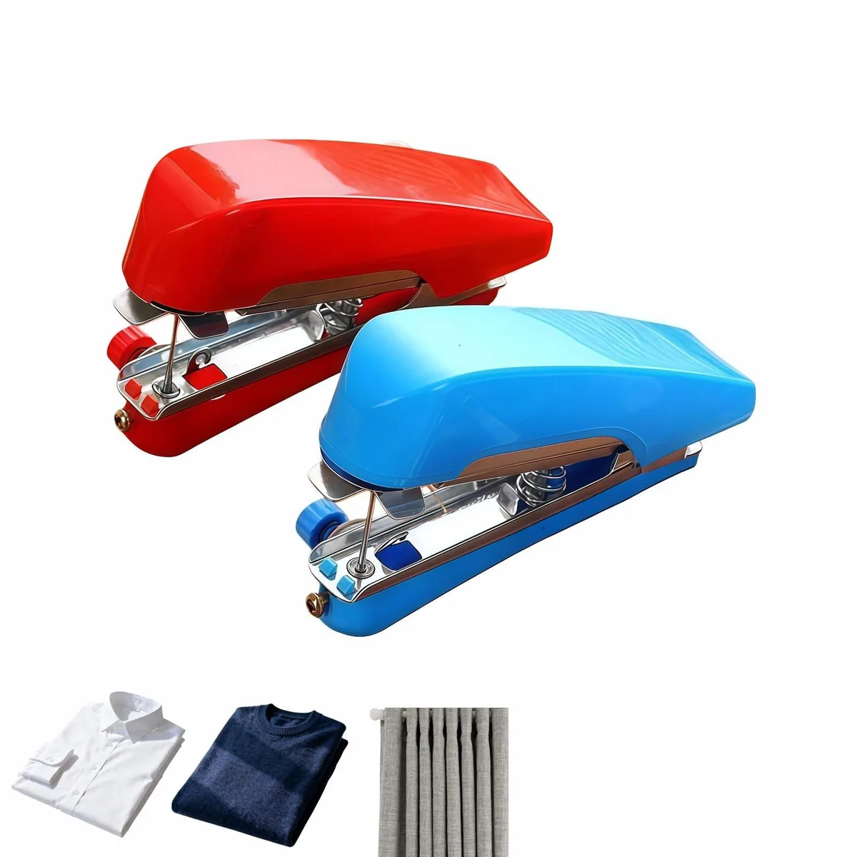  SAYUANVA Mini-stitch Pro Handheld Sewing Machine Red and Blue — product photo