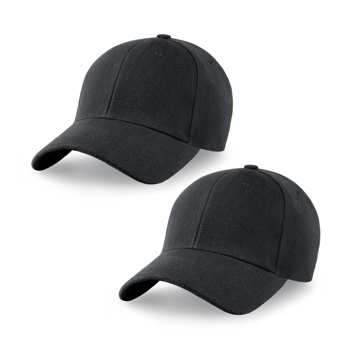 CHOK.LIDS 2-Pack Classic Structured Baseball Cap Adjustable Snapback Black — product photo