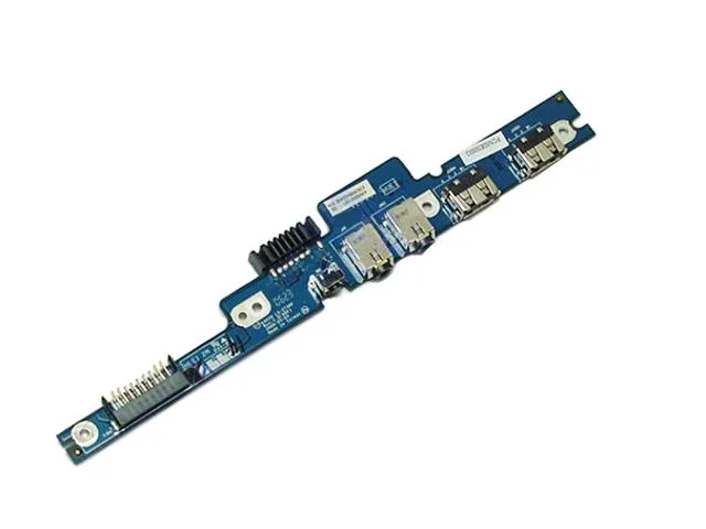 Green Dell IO circuit board with USB audio and battery connectors part 2736P