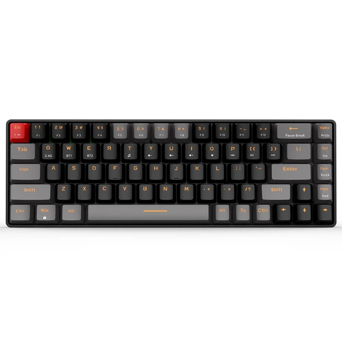  Redragon QS400016 68-key wireless mechanical gaming keyboard Brown switch US layout 60% mini design — product photo