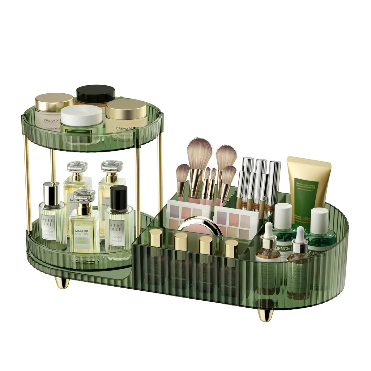  Jywantful 360 Rotating Makeup Organizer Dark Green 14 in x 6.3 in x 2.9 in Bath Storage — product photo