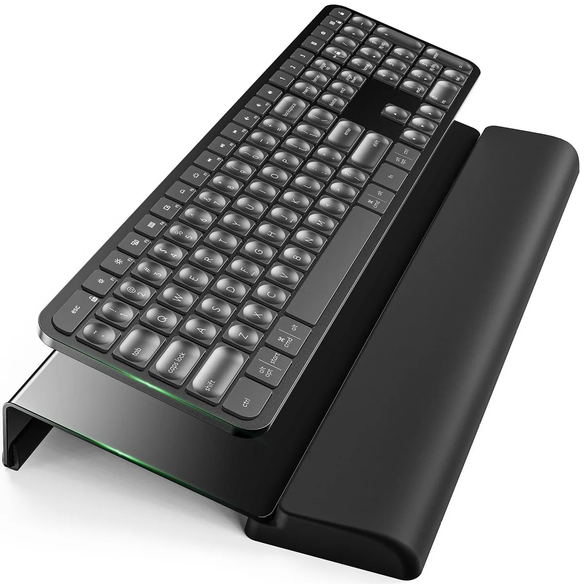  Klearlook KL-2IN1ACRYKEYBTAND-B-NEW Keyboard Riser 16.85 x 5.5 in Black — product photo