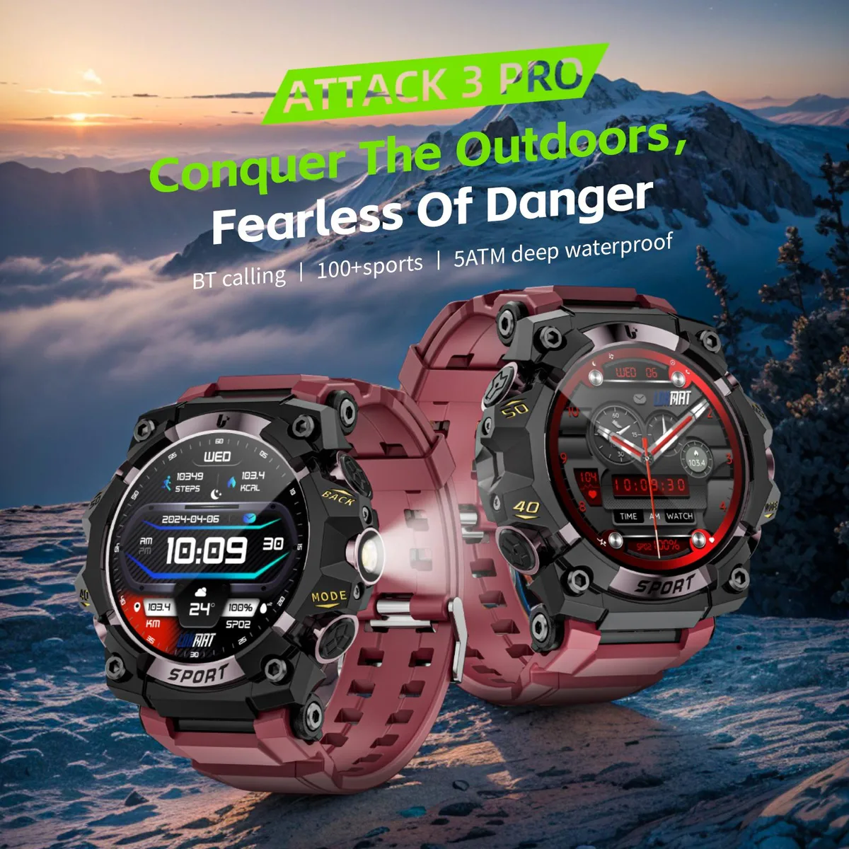 LOKMAT LOKMAT ATTACK 3 PRO S3102 Bronze 1.39" smart watch — product photo