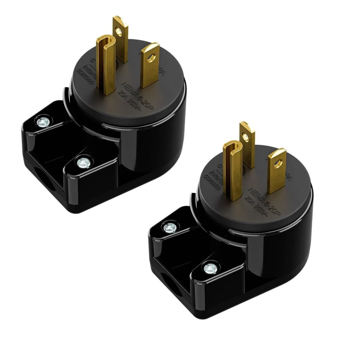 LORDWORLD LORDWORLD 2-Pack Right Angle Nema 6-20P 20A 250V Rotatable AC Plug — product photo