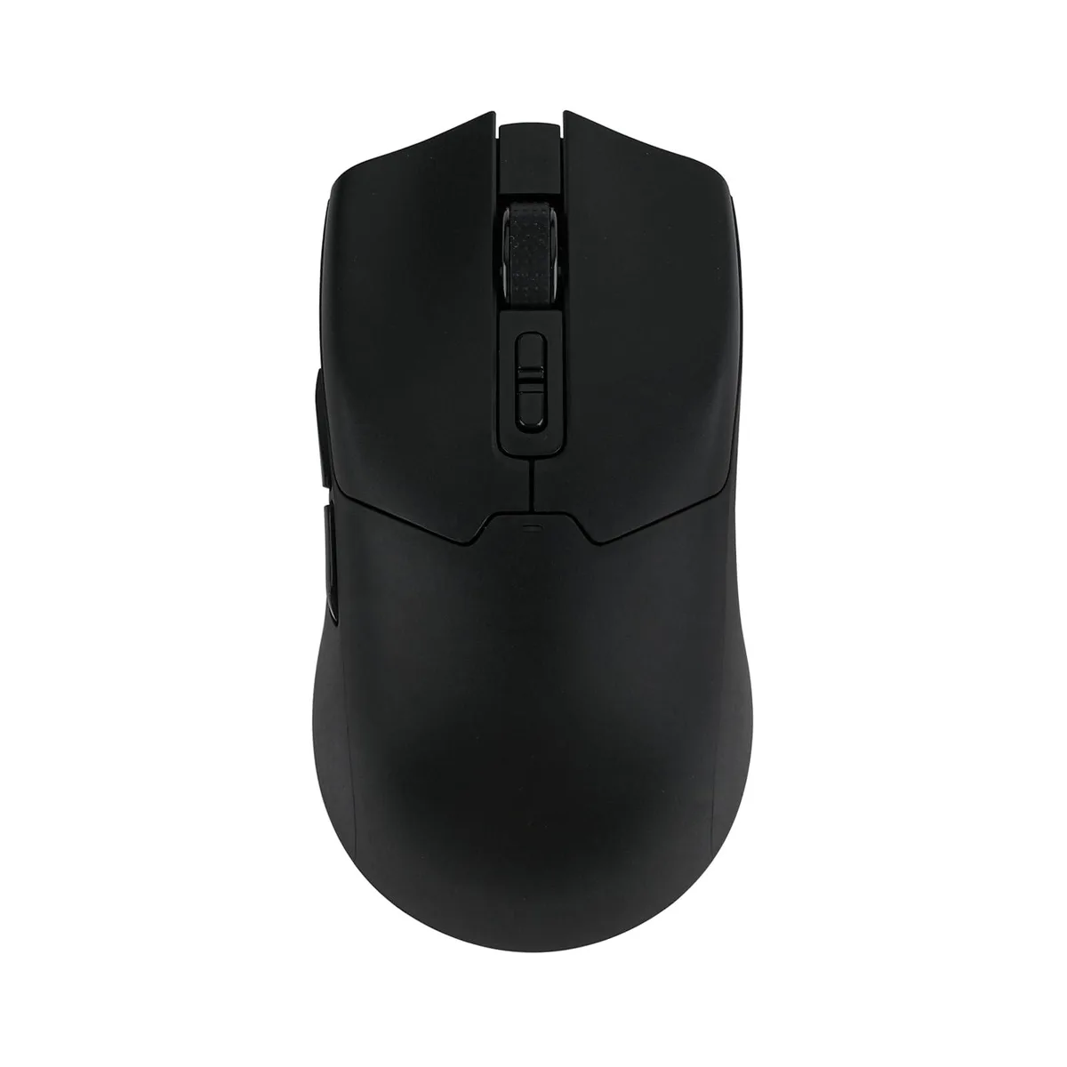 Black right-handed gaming mouse with smooth matte finish and lightweight 58 g body