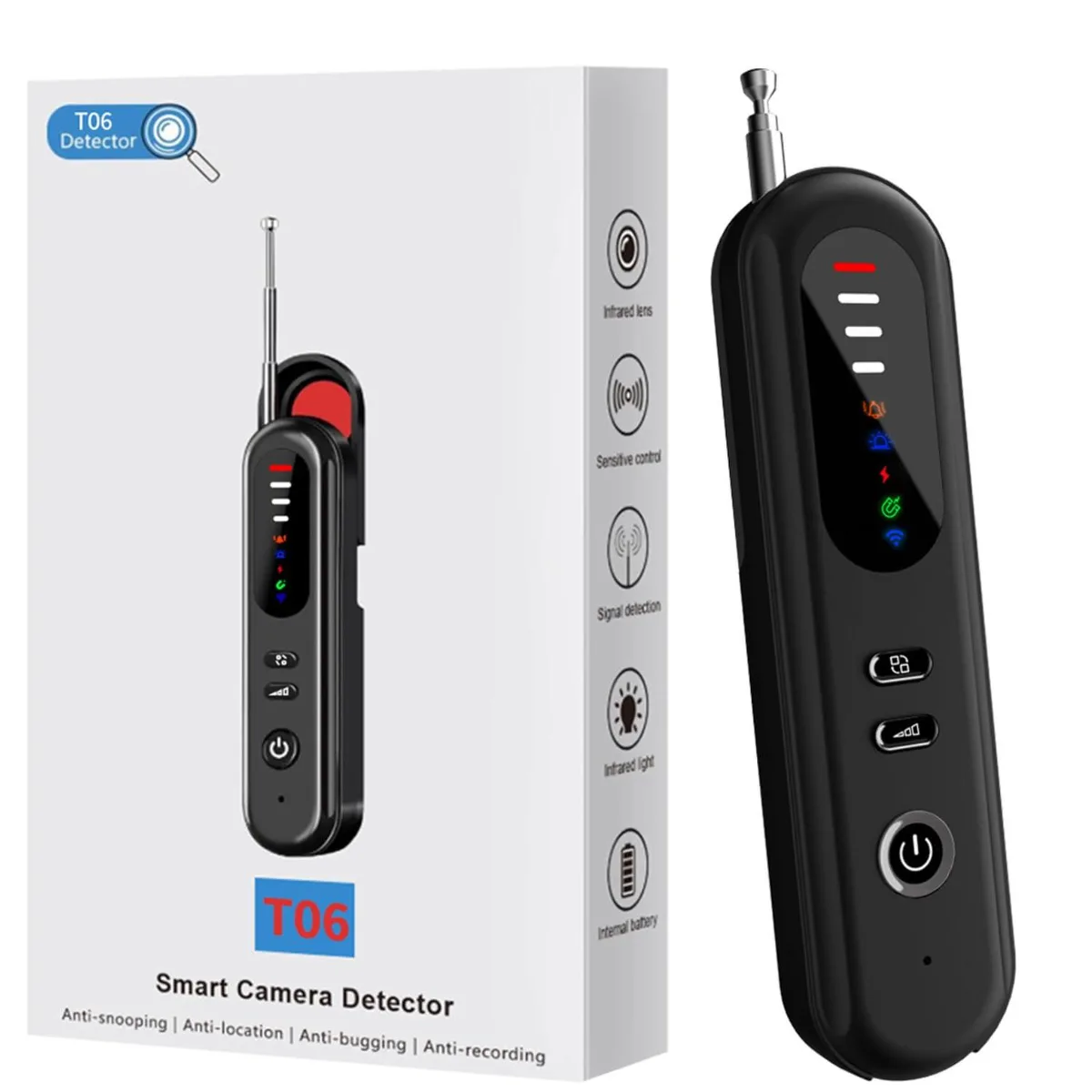 Clover T01 2026 Pro 6-in-1 Wireless Surveillance Detector — product photo