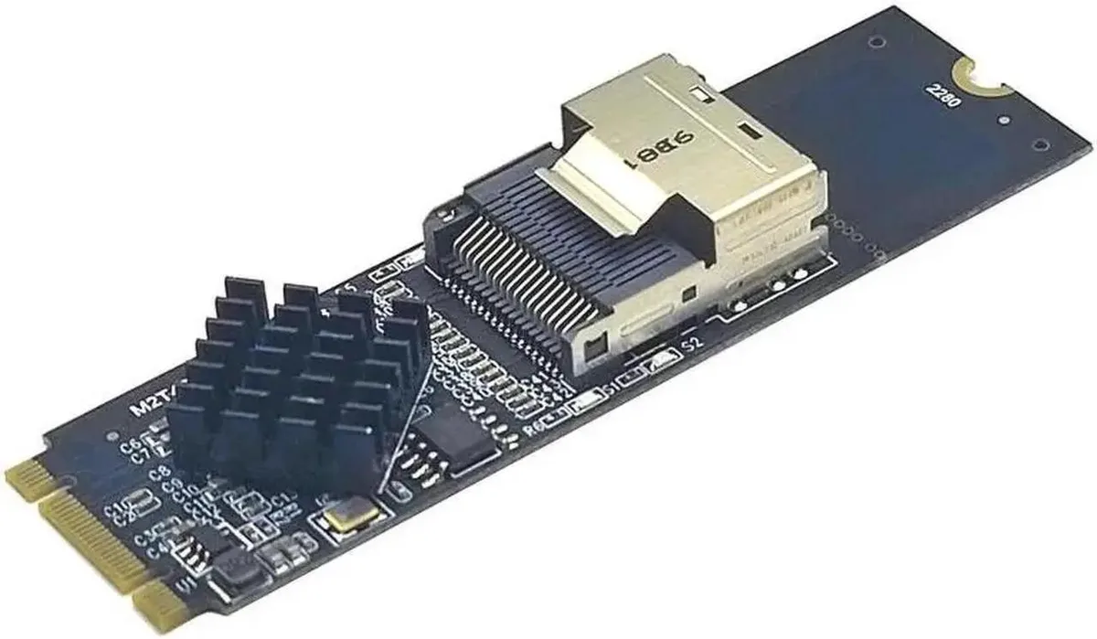 SMUGDESK SMUGDESK M.2 NVMe to Mini SAS SFF8087 4Port SATA 3.0 Adapter — product photo