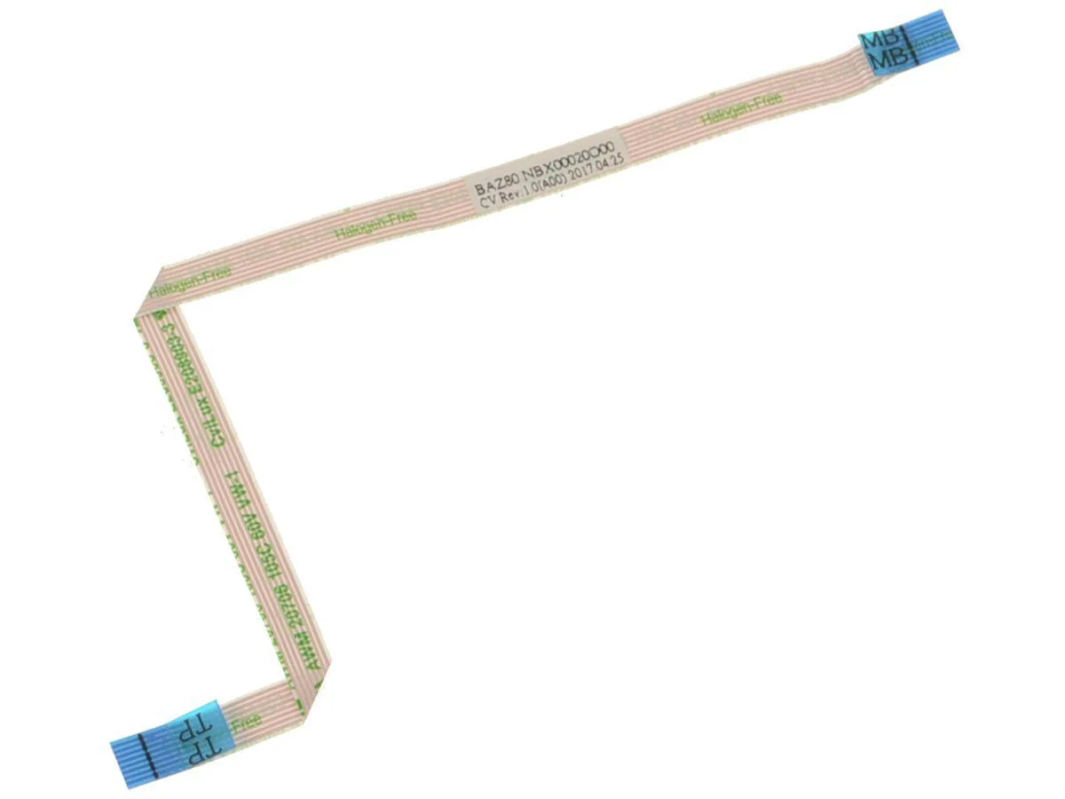 Flat orange ribbon cable with connectors on both ends