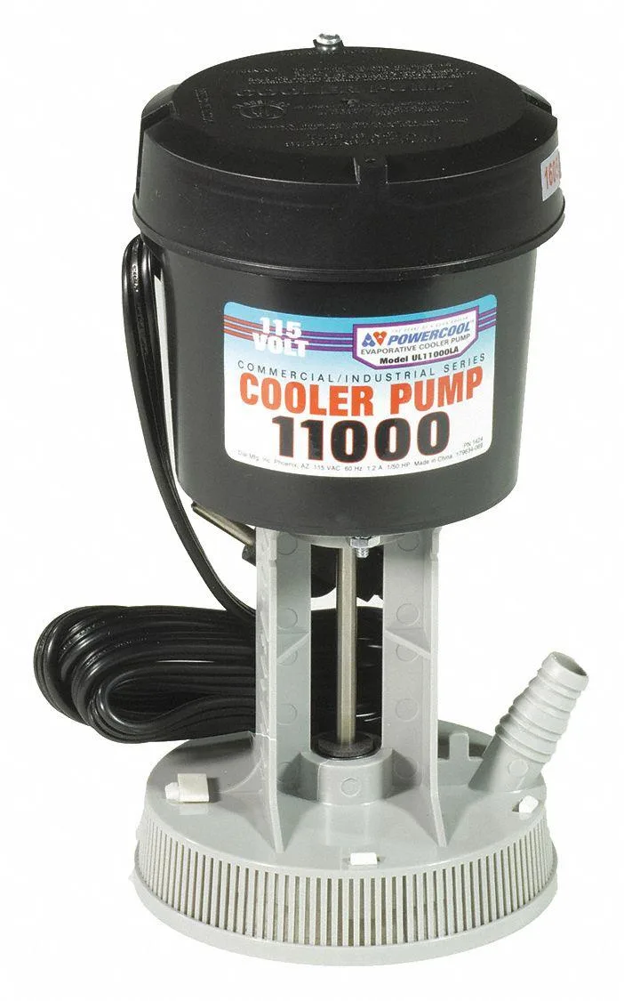 White plastic pump housing with metal shaft and nipple fitting