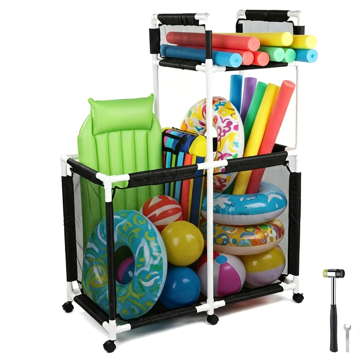 Yescom USA, Inc. Yescom USA, Inc. 06PSB007-2LAY-0607 Toy Storage 6 Wheels Double Decker — product photo