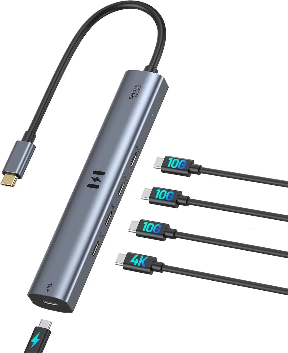 MCHOSE MCHOSE 10Gbps USB C Hub 4K@60Hz 100W PD 5 Ports usb display adapter — product photo