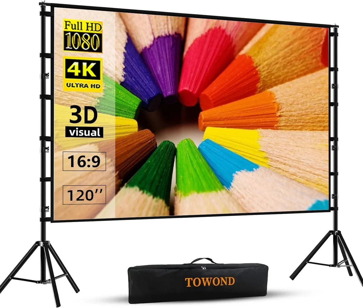 PISKEKAT PISKEKAT 120 inch 16:9 Projector Screen with Stand office equipment — product photo