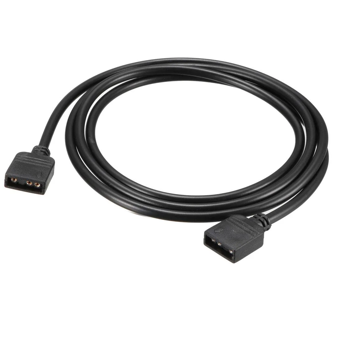 Flat black cable with 3-pin female connectors at both ends