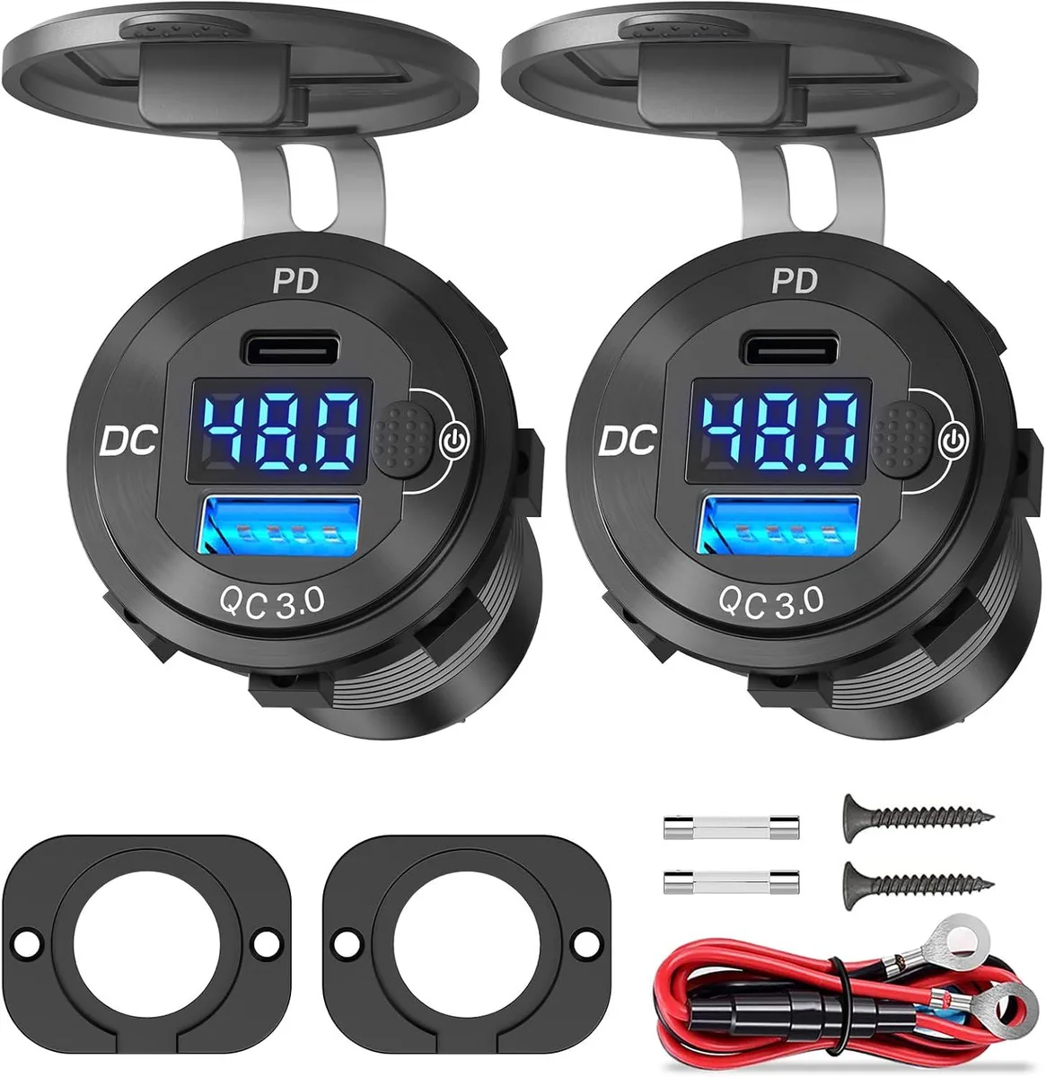 Leelbox Leelbox 2-Pack High Voltage USB Charger 12V-60V PD 30W QC 36W 66W — product photo