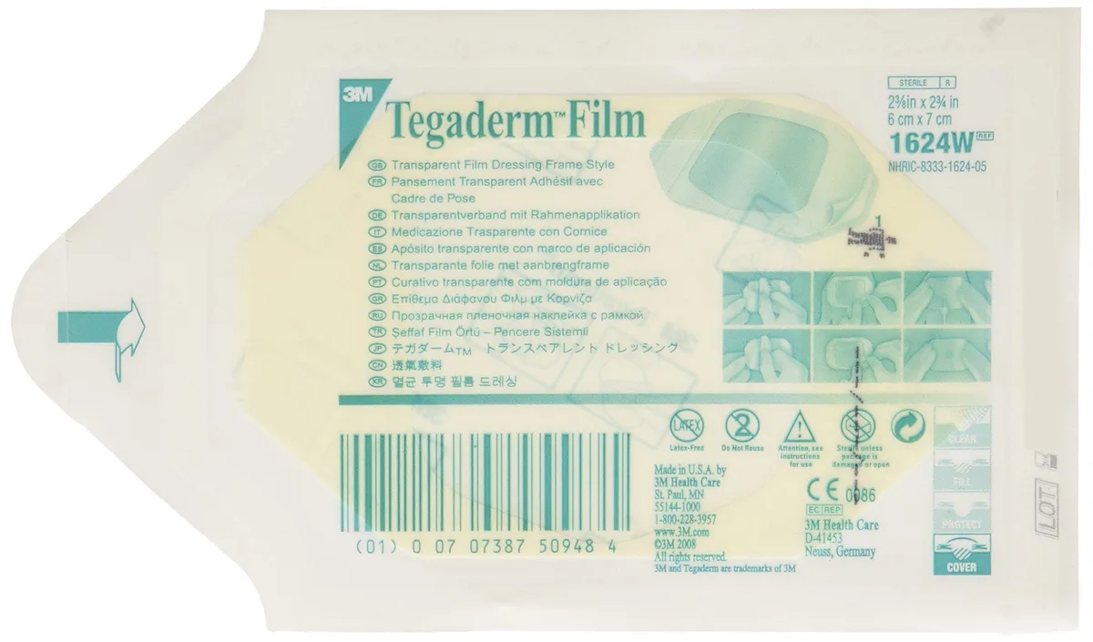 Box of twenty transparent film dressings in picture frame style